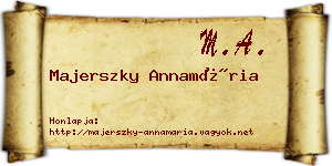 Majerszky Annamária névjegykártya